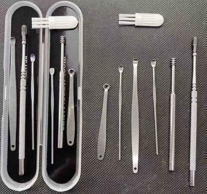 Kit 10 en 1 de Limpieza de Oídos Inoxidable